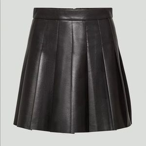 Olive Leather Mini Skirt
